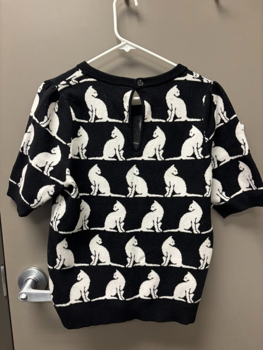 Maeve Anthropologie black & white cat sweater, medium - Picture 4 of 6